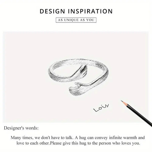 Hug Open 925 Silver Ring - Rose gold - fathyibrahim