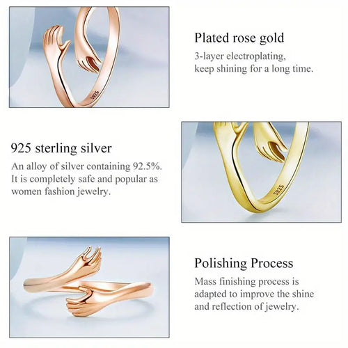 Hug Open Ring - 925 sterling silver - fathyibrahim