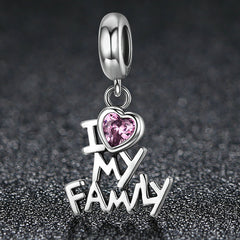 I Love My Family 925 Silver Charm - fathyibrahim