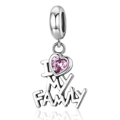 I Love My Family 925 Silver Charm - fathyibrahim