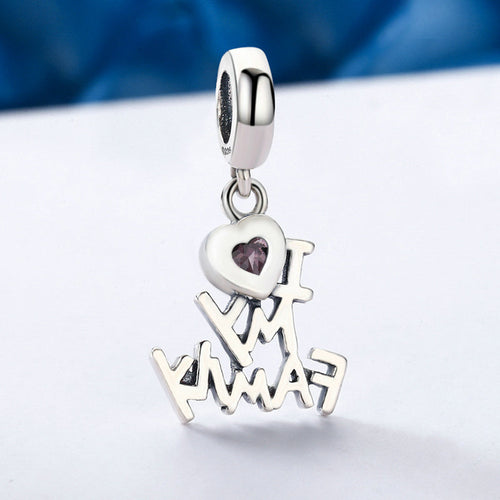 I Love My Family 925 Silver Charm - fathyibrahim