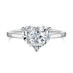 Ice Crushed Zirconia Heart 925 Silver Ring - Transparent / 7 - Rings