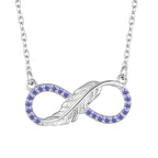 Infinity symbol 925 Silver necklace - Light Blue - Purple - NECKLACES