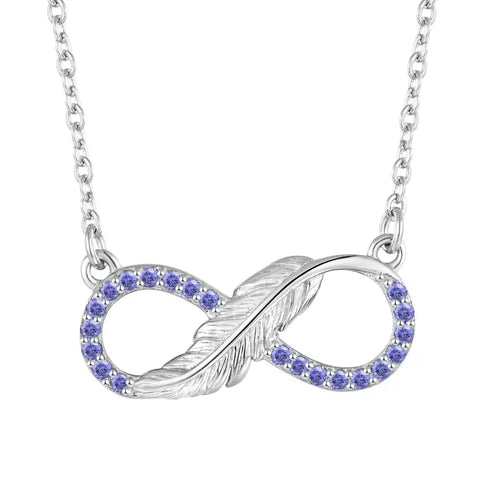 Infinity symbol 925 Silver necklace - Light Blue - Purple - NECKLACES