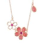 Jasmine flower 925 Silver necklace - Rose gold