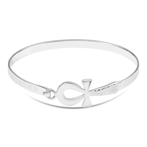 Key Of Life 925 Silver Bangle - White - Bangels