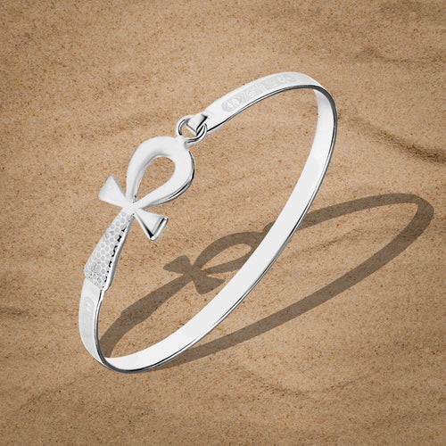 Key Of Life 925 Silver Bangle - White - Bangels