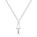 Key Of Life 925 Silver Women Necklace - Red - Red