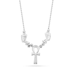 Key Of Life & Nefertiti 925 Silver Necklace - NECKLACES