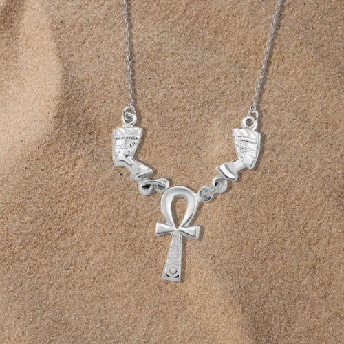 Key Of Life & Nefertiti 925 Silver Necklace - NECKLACES