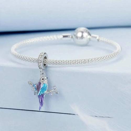 Kingfisher 925 Silver Charm - Multi Color