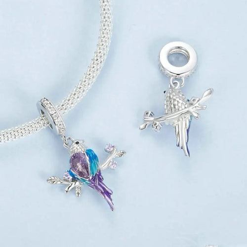 Kingfisher 925 Silver Charm - Multi Color