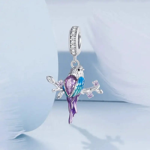 Kingfisher 925 Silver Charm - Multi Color