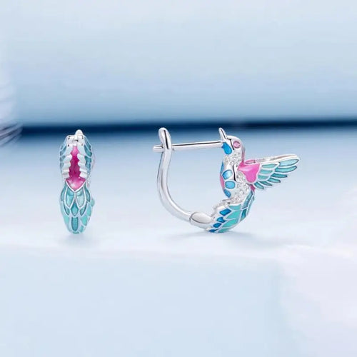 Kingfisher 925 Silver Earing - Multi Color