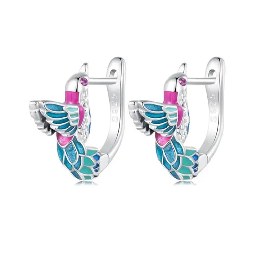 Kingfisher 925 Silver Earing - Multi Color