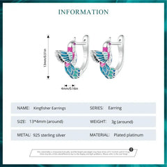 Kingfisher 925 Silver Earing - Multi Color