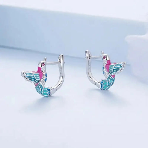 Kingfisher 925 Silver Earing - Multi Color