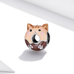 Kitty Donuts Charm - 925 sterling silver - fathyibrahim