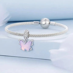 Lace Butterfly 925 Silver Charm - Multi Color