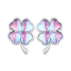 Leaf Clover 925 Silver Earring - Multi Color