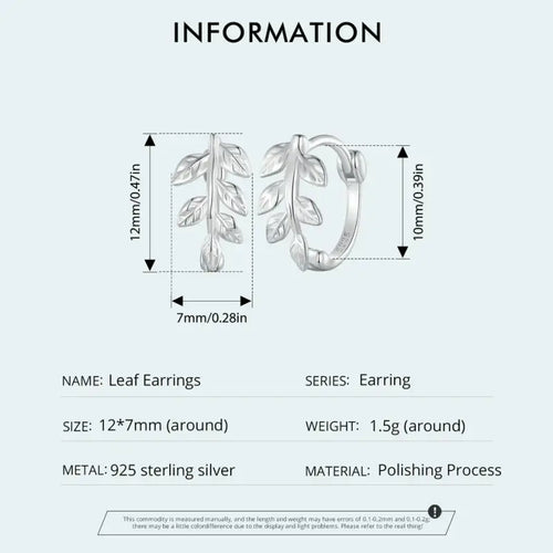 Leaves 925 Silver Earings