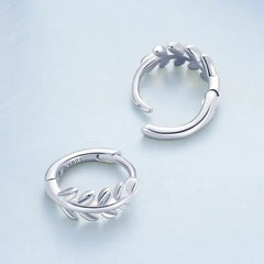 Leaves Hoop Earring - 925 sterling silver