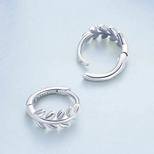 Leaves Hoop Earring - 925 sterling silver