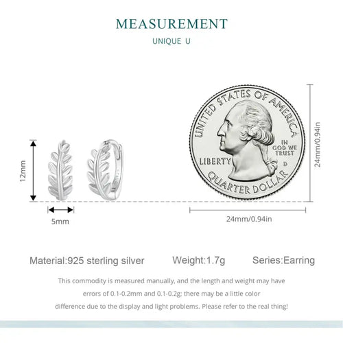 Leaves Hoop Earring - 925 sterling silver