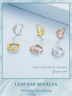 Leaves Hoop Earring - 925 sterling silver