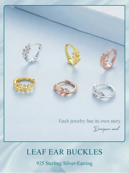 Leaves Hoop Earring - 925 sterling silver