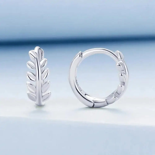 Leaves Hoop Earring - 925 sterling silver