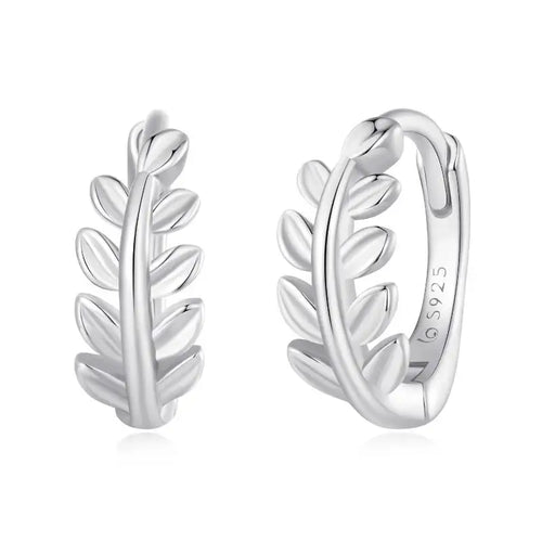 Leaves Hoop Earring - 925 sterling silver