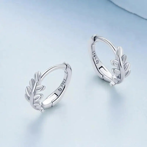Leaves Hoop Earring - 925 sterling silver