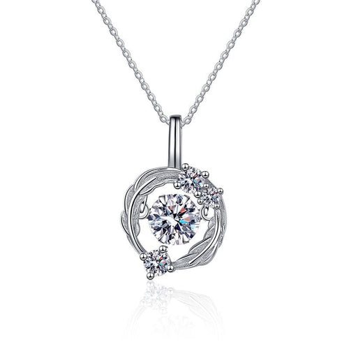 Leaves Moissanite 925 Silver Necklace - Transparent - NECKLACES