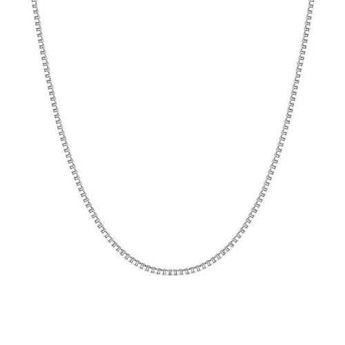 Lobster Clasp Chain Necklace - 925 Sterling Silver - White - NECKLACES