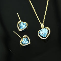 Love Aquamarine 925 Sterling Silver Set - fathyibrahim