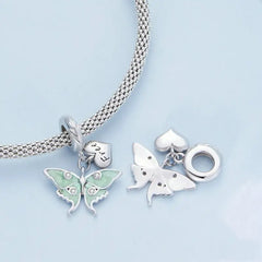 Love Butterfly 925 Silver Charm - Transparent