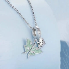 Love Butterfly 925 Silver Charm - Transparent