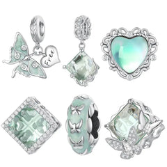 Love Butterfly 925 Silver Charm - Transparent
