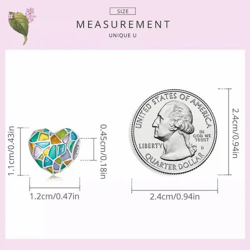 Love Color Window 925 Silver Charm - Multi Color