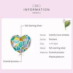 Love Color Window 925 Silver Charm - Multi Color