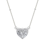 Love Heart of Zircon 925 Silver Necklace - Transparent - NECKLACES