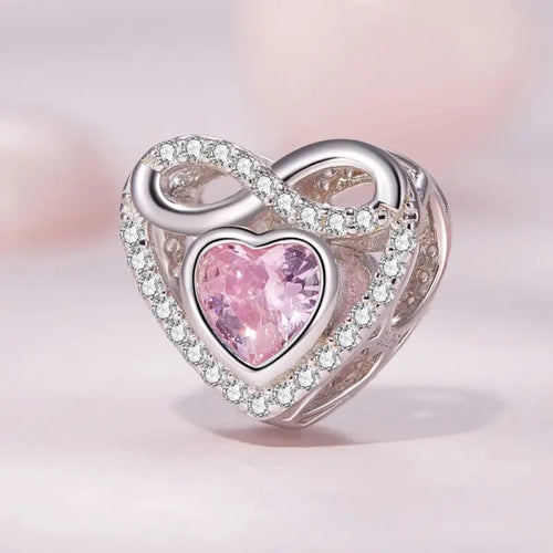 Love Infinity 925 Silver Charm - Pink