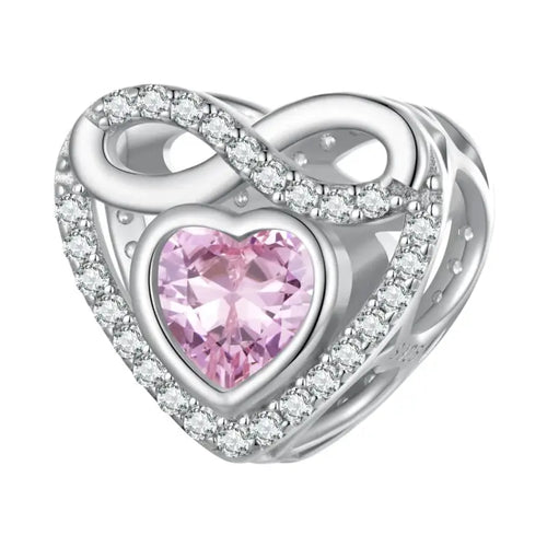 Love Infinity 925 Silver Charm - Pink