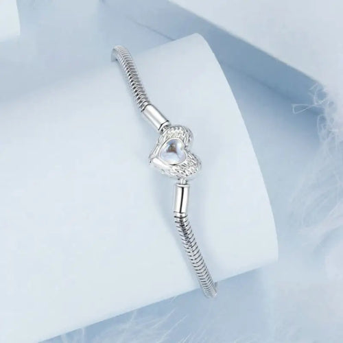 Love Moonstone 925 Silver Charms Bracelet - Multi Color