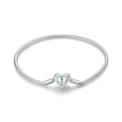 Love Moonstone 925 Silver Charms Bracelet - Multi Color