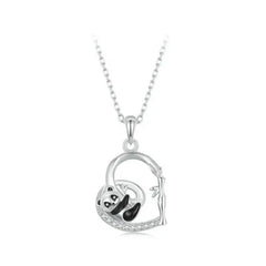 Love Panda Necklace - 925 sterling silver - Transparent