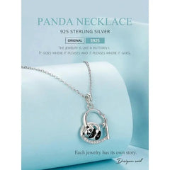 Love Panda Necklace - 925 sterling silver - Transparent