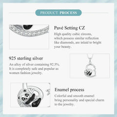 Love Panda Necklace - 925 sterling silver - Transparent