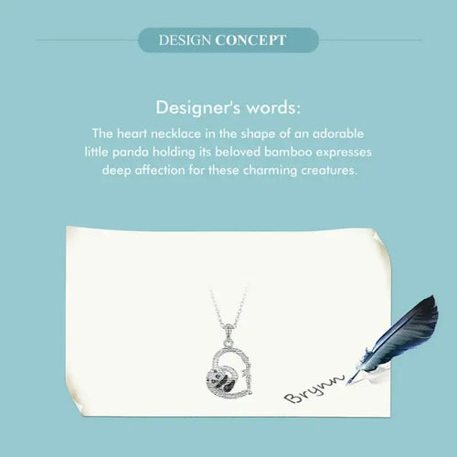 Love Panda Necklace - 925 sterling silver - Transparent